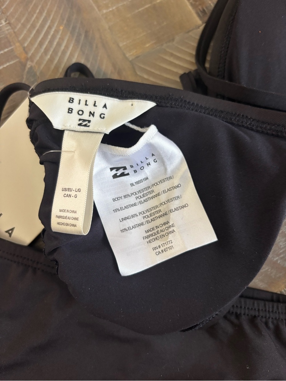 Billabong Black Triangle String Bikini Set - Picture 5 of 7